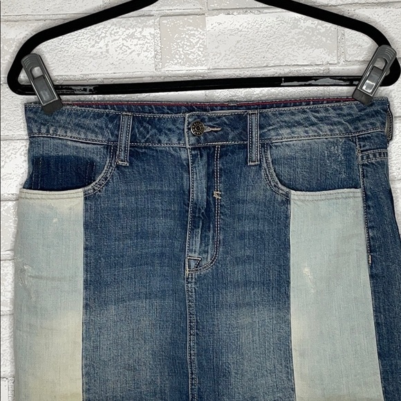 Cello Patchwork Denim Mini Skirt - Picture 2 of 9